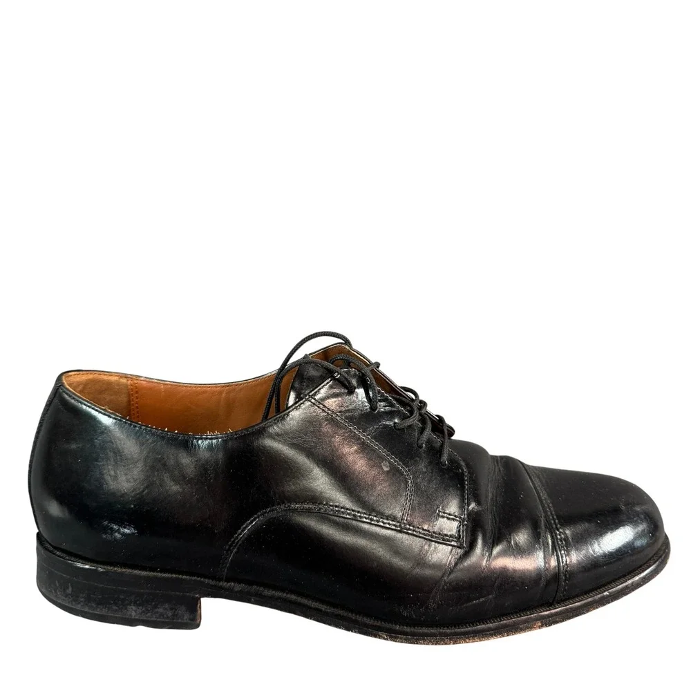 Bostonian Classics Mens Black Leather Cap Toe Lace Up Dress Shoes Oxfords 8D